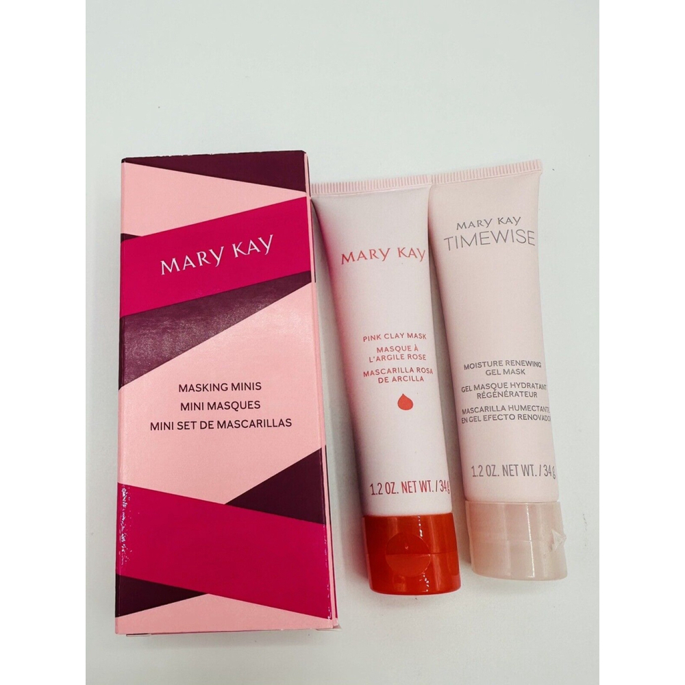 New In Box Mary Kay Masking Minis Pink Clay & Renewing Gel Mask Set #188342